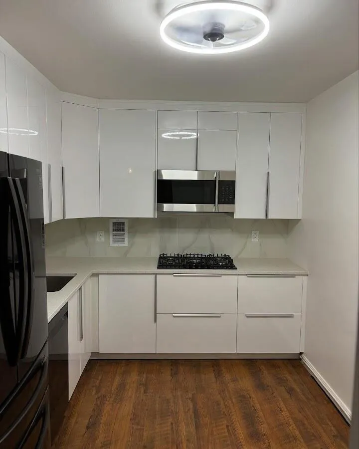 Renovated kitchen with quartz countertops in Durham